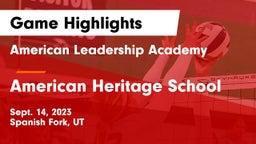 American Leadership Academy  vs American Heritage School Game Highlights - Sept. 14, 2023