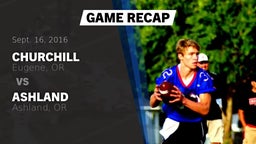 Recap: Churchill  vs. Ashland  2016