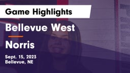 Bellevue West  vs Norris  Game Highlights - Sept. 15, 2023