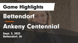 Bettendorf  vs Ankeny Centennial  Game Highlights - Sept. 3, 2022