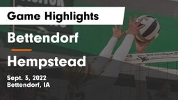 Bettendorf  vs Hempstead  Game Highlights - Sept. 3, 2022