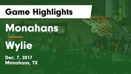 Monahans  vs Wylie  Game Highlights - Dec. 7, 2017