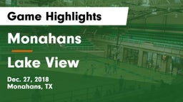 Monahans  vs Lake View  Game Highlights - Dec. 27, 2018