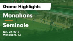 Monahans  vs Seminole  Game Highlights - Jan. 22, 2019