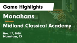 Monahans  vs Midland Classical Academy Game Highlights - Nov. 17, 2020