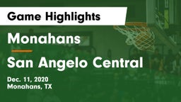 Monahans  vs San Angelo Central  Game Highlights - Dec. 11, 2020