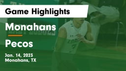 Monahans  vs Pecos  Game Highlights - Jan. 14, 2023