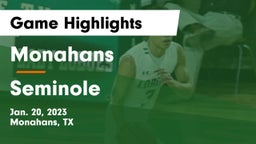 Monahans  vs Seminole  Game Highlights - Jan. 20, 2023