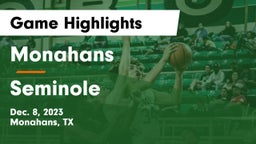 Monahans  vs Seminole  Game Highlights - Dec. 8, 2023