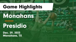 Monahans  vs Presidio  Game Highlights - Dec. 29, 2023