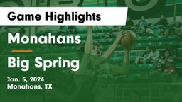 Monahans  vs Big Spring  Game Highlights - Jan. 5, 2024