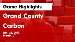 Grand County  vs Carbon  Game Highlights - Jan. 25, 2023