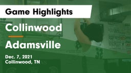 Collinwood  vs Adamsville  Game Highlights - Dec. 7, 2021