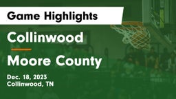 Collinwood  vs Moore County  Game Highlights - Dec. 18, 2023