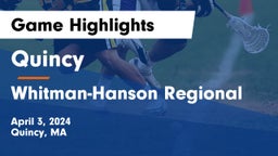 Quincy  vs Whitman-Hanson Regional  Game Highlights - April 3, 2024
