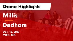 Millis  vs Dedham  Game Highlights - Dec. 12, 2023