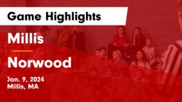 Millis  vs Norwood  Game Highlights - Jan. 9, 2024