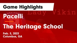 Pacelli  vs The Heritage School Game Highlights - Feb. 3, 2023