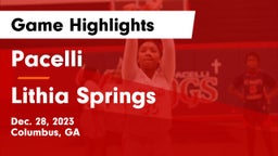 Pacelli  vs Lithia Springs  Game Highlights - Dec. 28, 2023