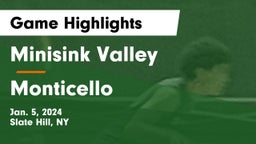 Minisink Valley  vs Monticello  Game Highlights - Jan. 5, 2024