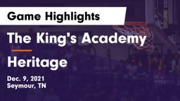 The King's Academy vs Heritage  Game Highlights - Dec. 9, 2021