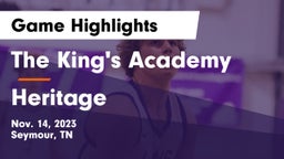 The King's Academy vs Heritage  Game Highlights - Nov. 14, 2023