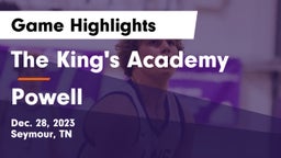 The King's Academy vs Powell  Game Highlights - Dec. 28, 2023