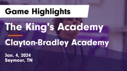 The King's Academy vs Clayton-Bradley Academy Game Highlights - Jan. 4, 2024