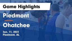 Piedmont  vs Ohatchee  Game Highlights - Jan. 11, 2022