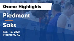 Piedmont  vs Saks  Game Highlights - Feb. 15, 2022