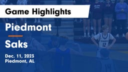Piedmont  vs Saks  Game Highlights - Dec. 11, 2023