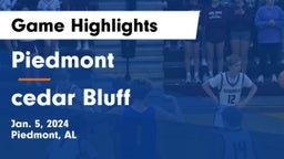 Piedmont  vs cedar Bluff Game Highlights - Jan. 5, 2024