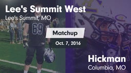 Matchup: Lee's Summit West vs. Hickman  2016