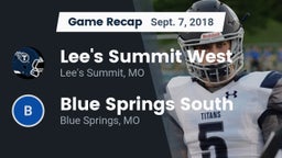 Recap: Lee's Summit West  vs. Blue Springs South  2018