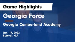 Georgia Force vs Georgia Cumberland Academy  Game Highlights - Jan. 19, 2022