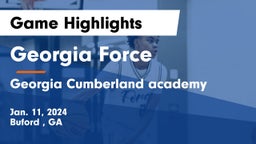 Georgia Force vs Georgia Cumberland academy  Game Highlights - Jan. 11, 2024