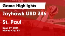 Jayhawk USD 346 vs St. Paul  Game Highlights - Sept. 29, 2021