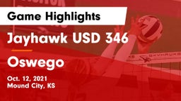 Jayhawk USD 346 vs Oswego  Game Highlights - Oct. 12, 2021