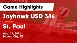 Jayhawk USD 346 vs St. Paul  Game Highlights - Aug. 27, 2022
