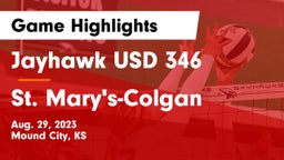 Jayhawk USD 346 vs St. Mary's-Colgan  Game Highlights - Aug. 29, 2023