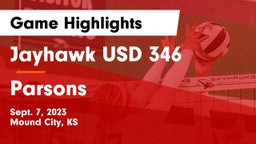 Jayhawk USD 346 vs Parsons  Game Highlights - Sept. 7, 2023