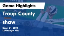 Troup County  vs shaw Game Highlights - Sept. 21, 2022