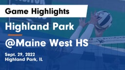 Highland Park  vs @Maine West HS Game Highlights - Sept. 29, 2022