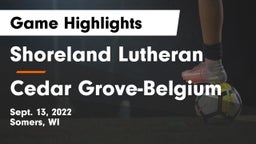 Shoreland Lutheran  vs Cedar Grove-Belgium Game Highlights - Sept. 13, 2022