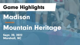 Madison  vs Mountain Heritage  Game Highlights - Sept. 20, 2022