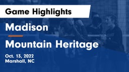 Madison  vs Mountain Heritage  Game Highlights - Oct. 13, 2022
