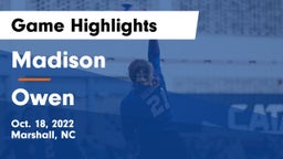 Madison  vs Owen  Game Highlights - Oct. 18, 2022