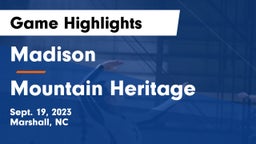Madison  vs Mountain Heritage  Game Highlights - Sept. 19, 2023