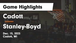 Cadott  vs Stanley-Boyd  Game Highlights - Dec. 15, 2023