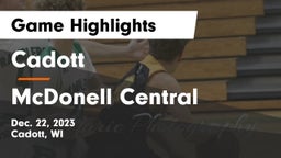 Cadott  vs McDonell Central  Game Highlights - Dec. 22, 2023